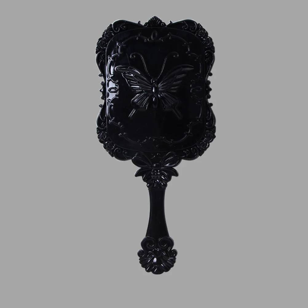 

2Pcs Compact Square Handle Makeup Mirror Butterfly Pattern Portable Mirror Durable Clear for Home Salon Travel