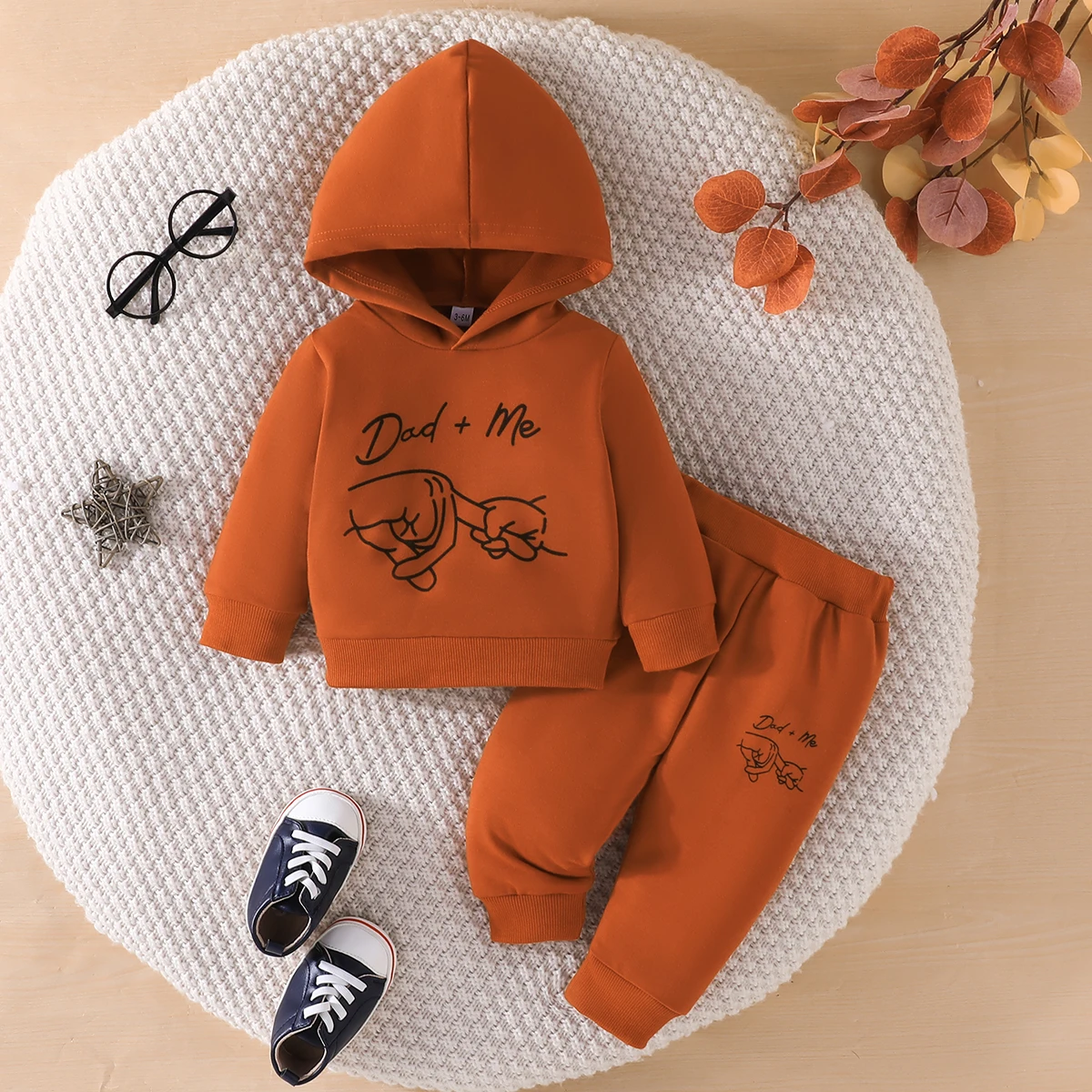 Newborn Baby Baoan suit Boys Girls 3-24 Months Cute Casual Letters Long Sleeve Hooded T-Shirt Trousers