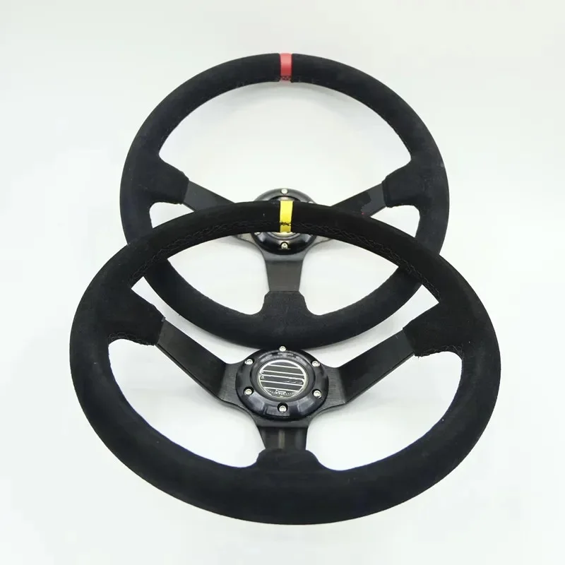 Universal Car Racing Drift 350 mm Suede leather Steering Wheel 3.5