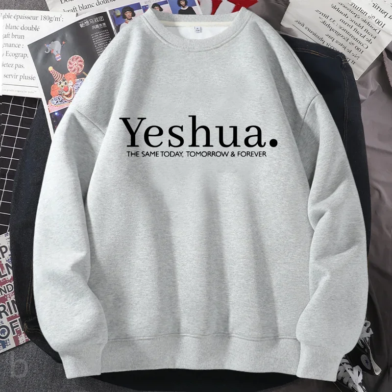 Yeshua Sweatshirt Christian Religious Crewneck Sweatshirts Bible Verse God Faith Jesus Hoodie Casual Autumn Woman Clothes Coat