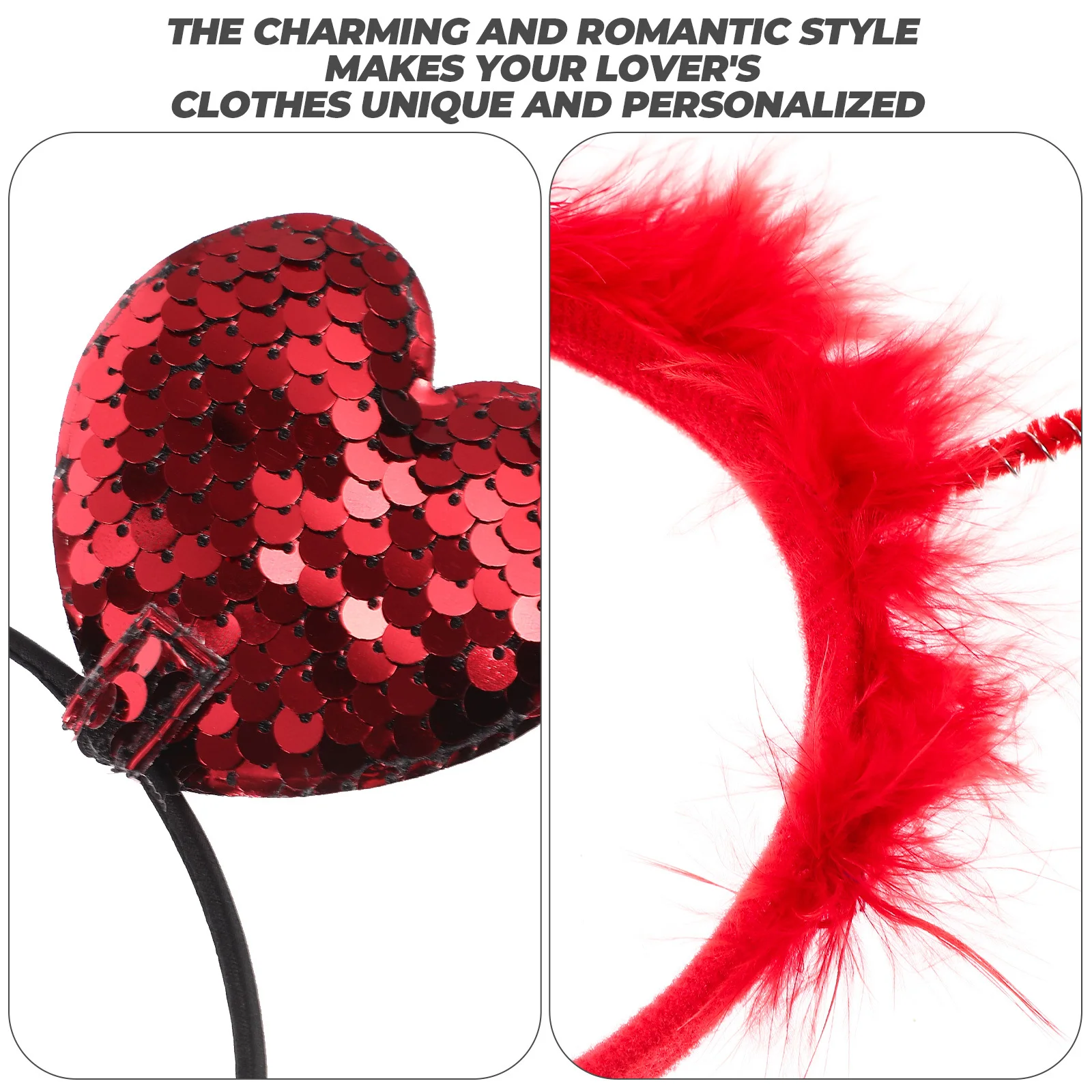 

3Pcs Valentines Day Heart Headbands Hoops Party Accessories Romantic Hairband for Festival Heart Hair Hoops