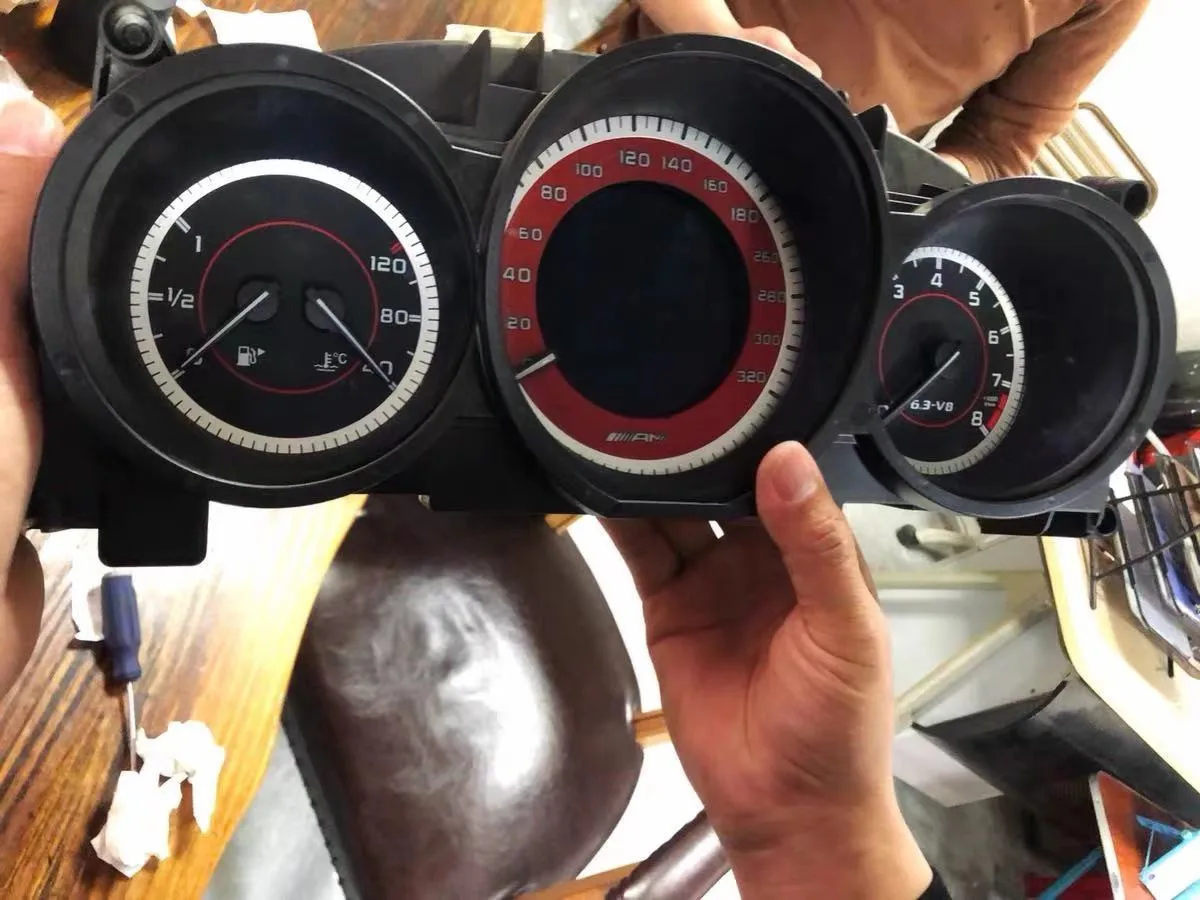 Gauge Overlay Facelift For Mercedes w204 AMG v8 6.3 Instrument Cluster Speedo Dial Faces 320KM/H