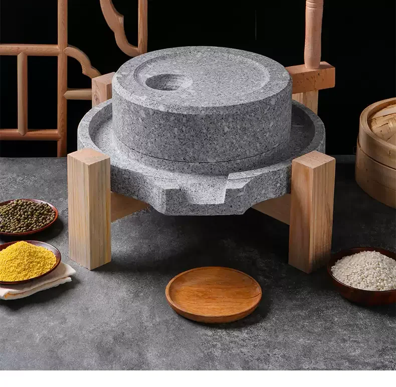 New 20-30CM Thickened Household Stone Mill With Wooden Frame Traditional Rice Noodle Machine Soy Milk Tofu Machine