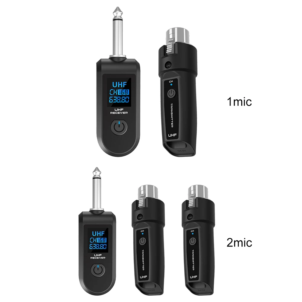 Drahtloser Mikrofonkonverter, XLR-Sender und Empfänger, Signaladapter für Audio-Mixer, dynamisches Mikrofon, E-Gitarre, Bass