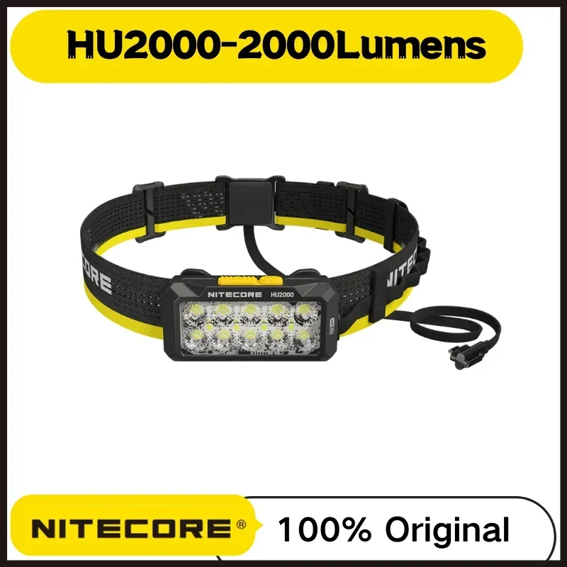 NITECORE HU2000 High Output Split-Type Work Headlamp 2000 Lumens USB-C Recharge LED Headlight Work Light Flexible Power Options