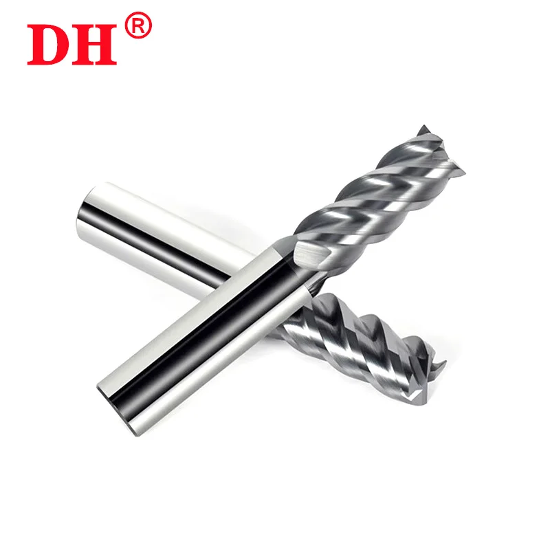 HRC50 four slot nano coated tungsten steel hard alloy end face end mill CNC machine tool stainless steel milling cutter 1-20mm