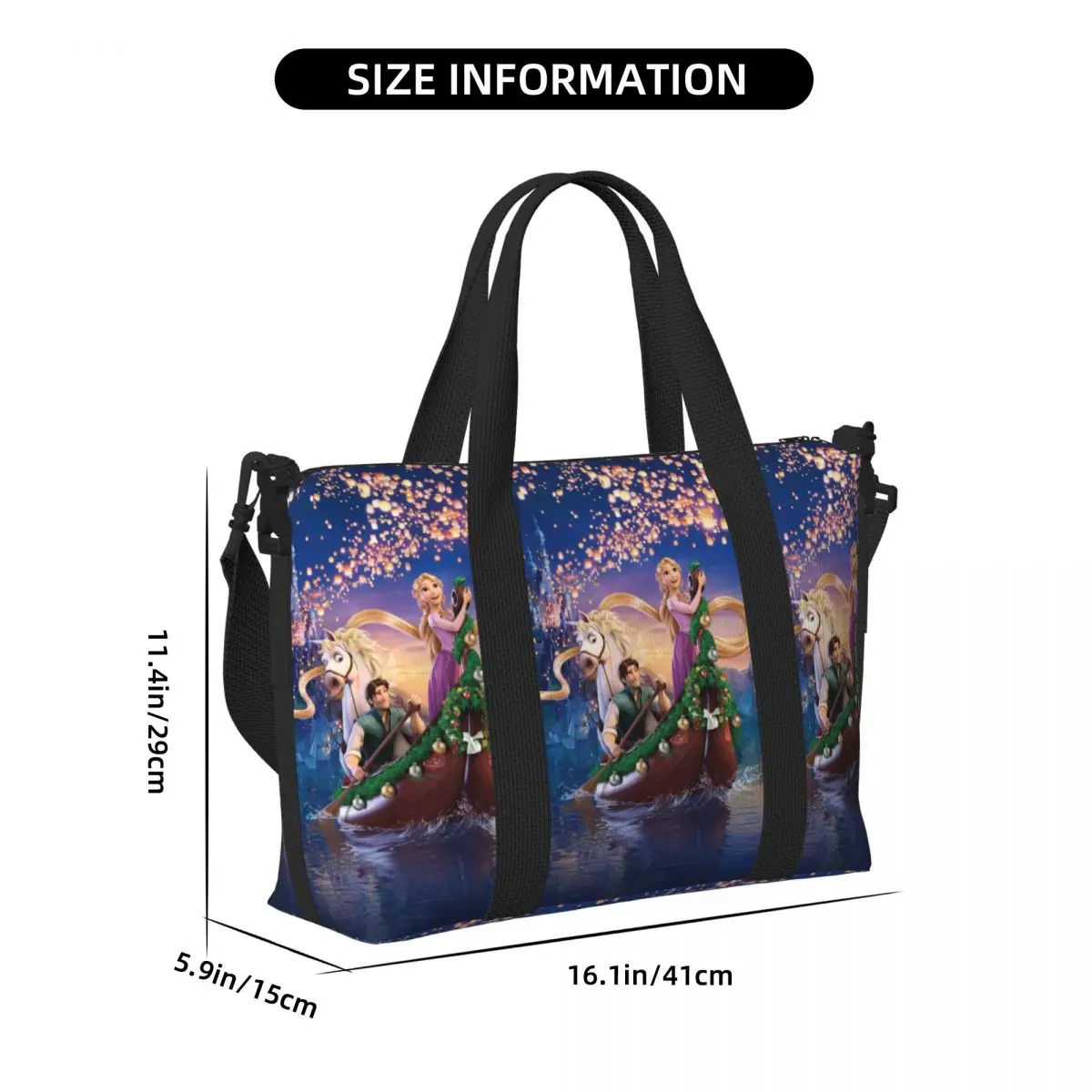 Sac fourre-tout de plage Flynn Rider pour femme, grand compartiment, sac de voyage de plage, sac de sport à d'aviron à LED plus riche, personnalisé