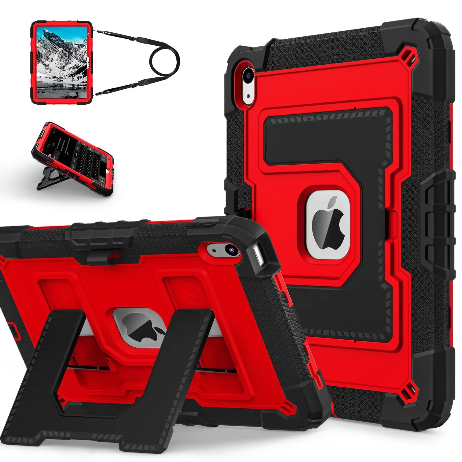 

Противоударный чехол для iPad Mini6 Mini7 с ручкой-подставкой, подставкой для ручек, плечевыми ремнями, кронштейном, мягкий силиконовый защитный чехол