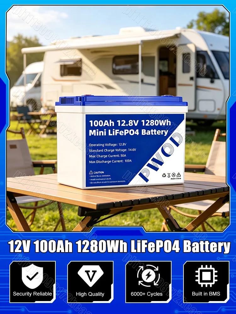 Akumulator LiFePO4 12V 100Ah 320Ah 360Ah, ogniwa litowo-żelazowo-fosforanowe 12.8V klasy A do głębokiego cyklu rozładowania, do samodzielnego montażu 24V 48V, do zastosowań solarnych i w wózkach — 2