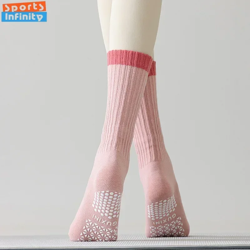 

Fashion Yoga Socks Women Silicone Non-slip Cotton Professional Pilates Socks Indoor Dance Trampoline Gym Fitness Sports Socks