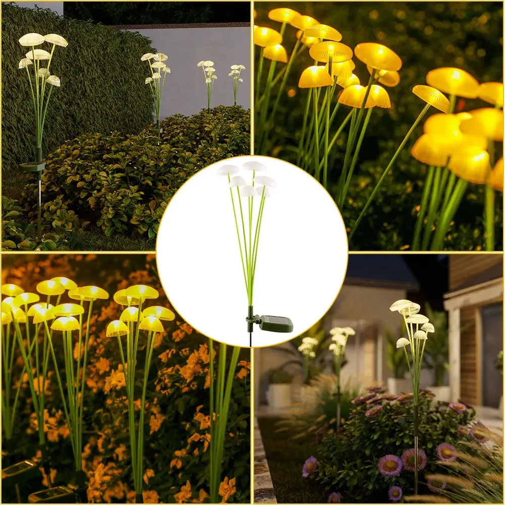 

Solar Lights Outdoor Dual Mode LED Solar Mushroom Lights Waterproof Decor Yard Patio Pathway Jellyfish for Garden Decoration