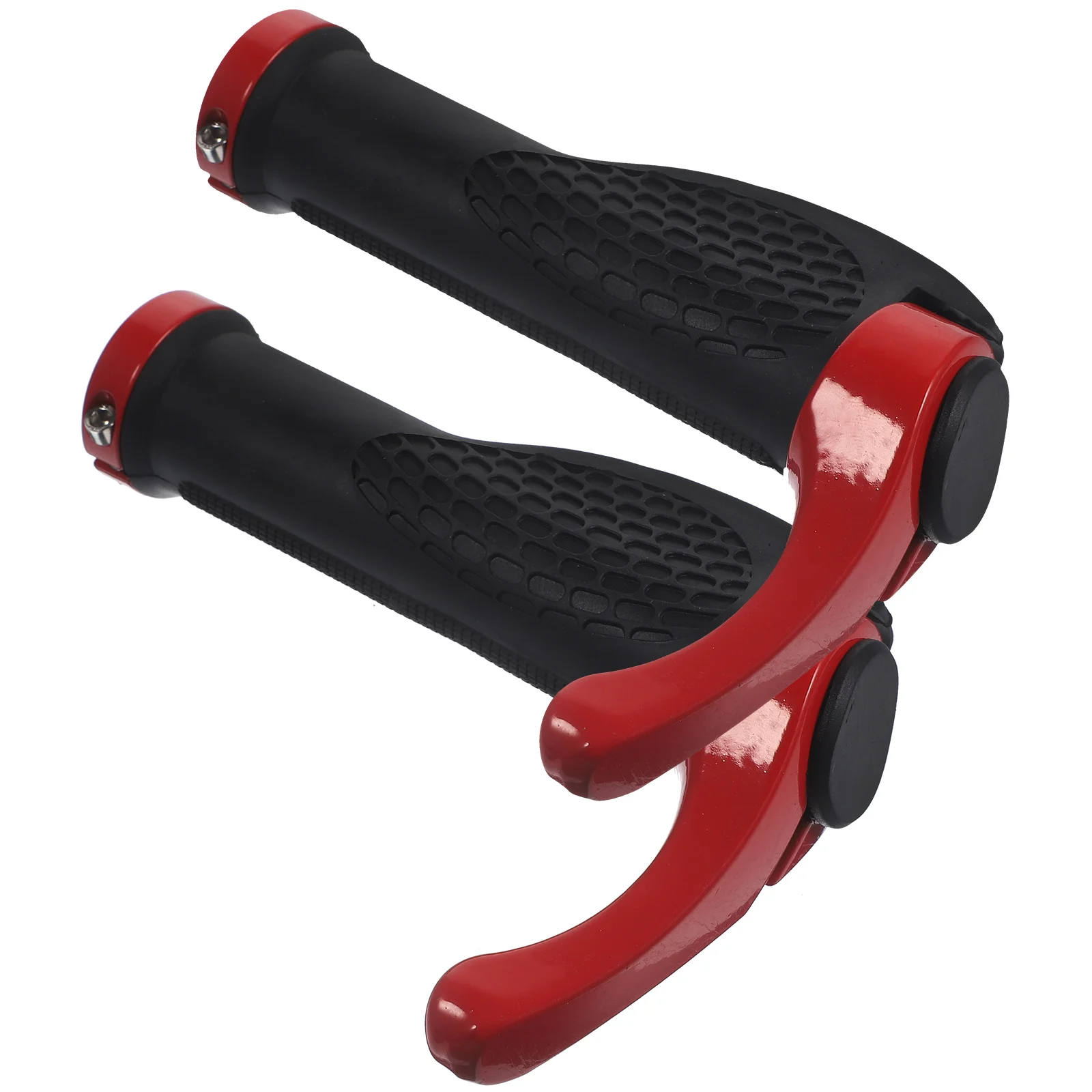 

Cow Horn Bike Handlebar Grips Mountain Road Anti Slip Ergonomic Aluminum Alloy TPR Rubber Red 14x4.5x3cm Adjustable