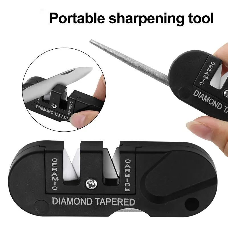 

1PCS Portable Tungsten Ceramic Carbide Knife Whetstone Sharpener Sharpen Fish Hook Pocket Diamond Tool Camp Hike Outdoor