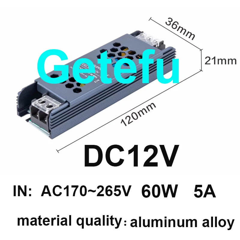 Ultra dünne LED-Strom versorgung DC 12V 24V Licht transformatoren 60W 200W 300W 400W W AC170-265V wandler Treiber für Streifen – Detail 9