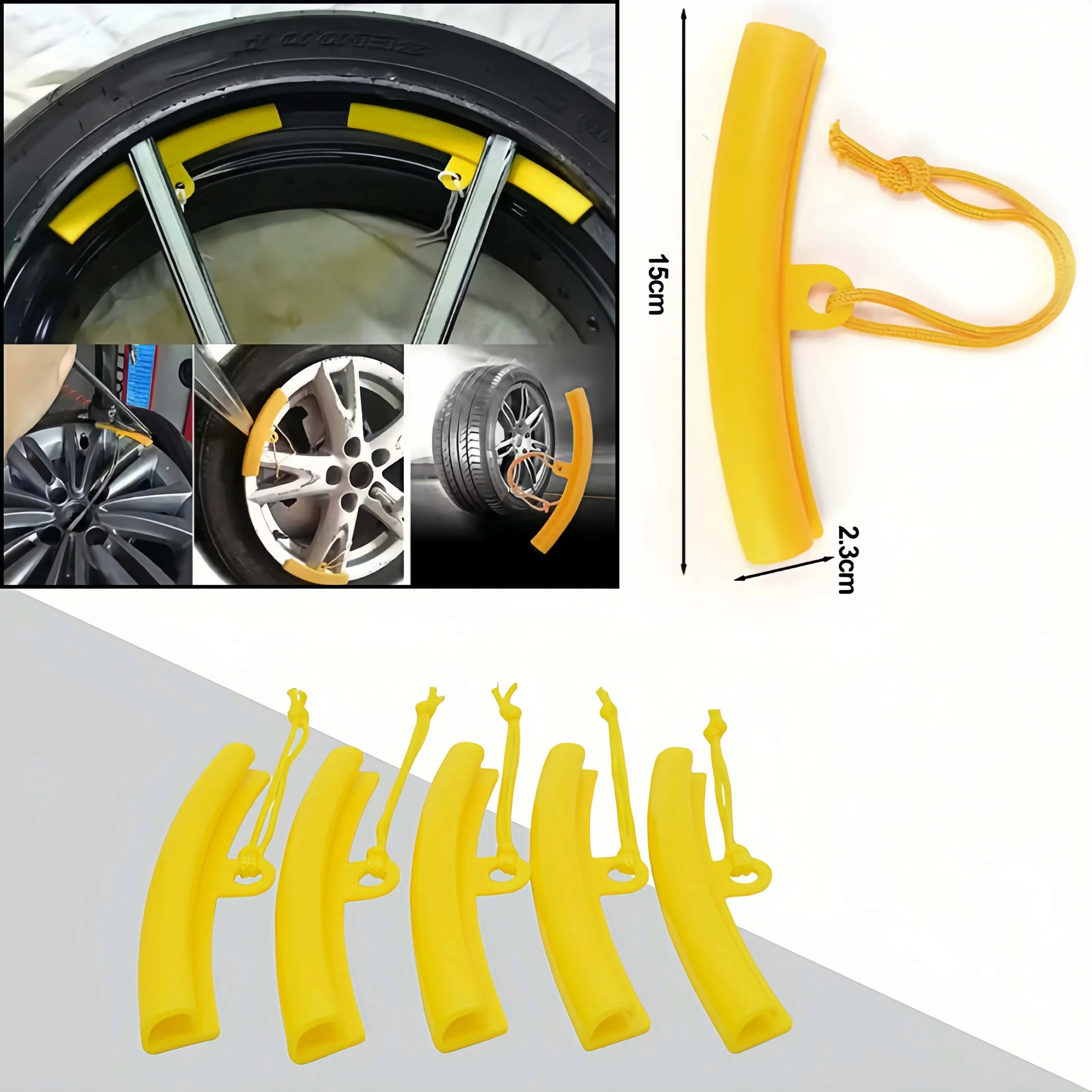 5Pcs Motorcycle Car Wheel Rim Protector Tire Changer Tool Flexible Rim Sleeve Tyre Edge Hub Guard Tire Protection Accessories