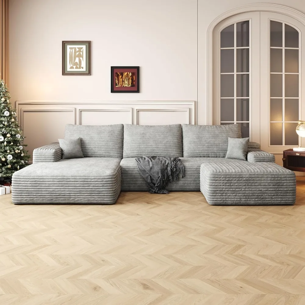 

108" sectional couches for living room modern modular sofa with l-shape couchs upholstered boneless couch deep seat sectional co