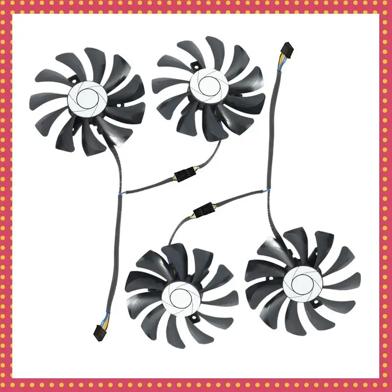 

B74A New 2 Pair Graphics Card Fan 85Mm Ha9010h12f-Z 4Pin Cooler Fan Replacement For Msi Gtx 1060 Oc 6G Gtx 960 P106-100 P106