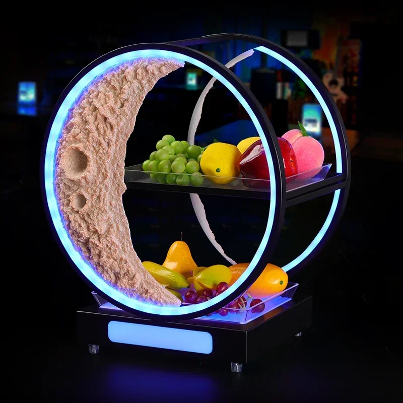 Design Moon shape Food Serving Tray High Quality Frozen Effect Fruit Plate Fruit Tray for Bar Nightclub