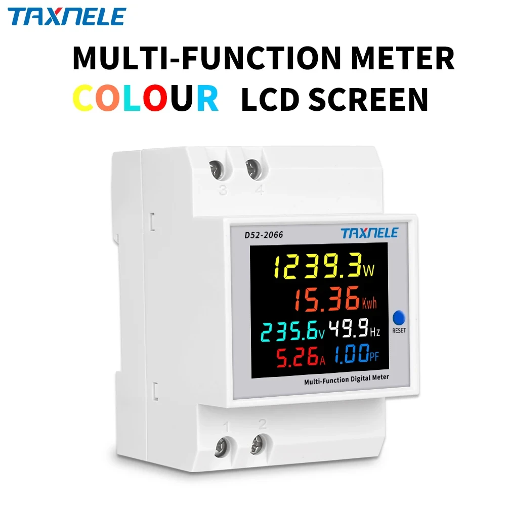 

AC Monitor 110V 220V 380V 100A Voltage Current Power Factor Active KWH Electric Energy Frequency Meter Voltage AMP Meter