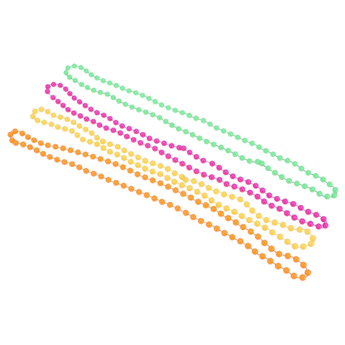 

4pcs Plastic Bead Necklace Neon Colorful Ball Chain For Party Dress Up Retro 70S 80S Theme Costume Women Girls Fashion Jewelry