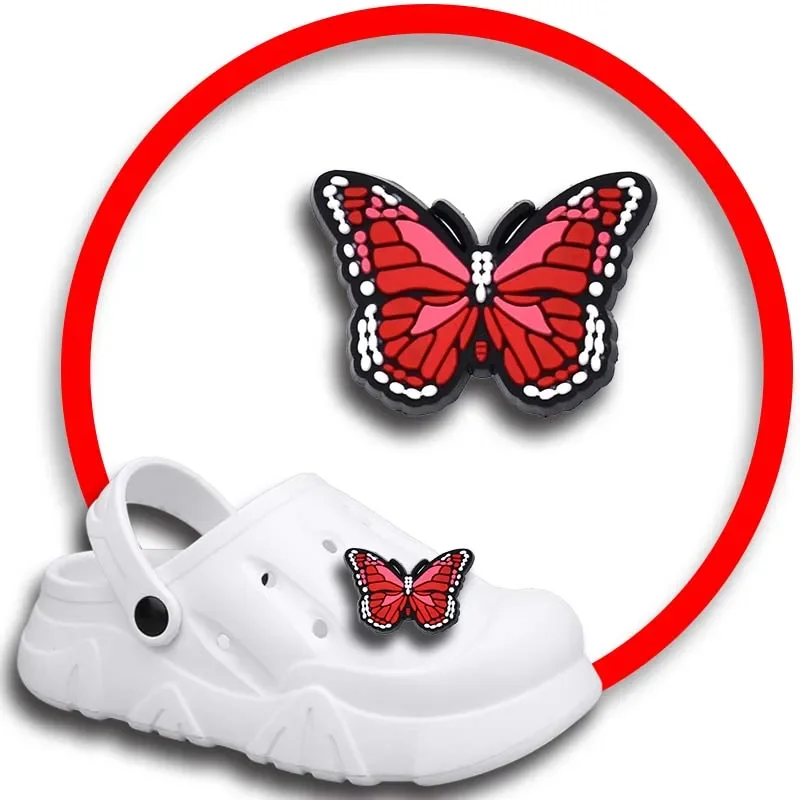 

Colorful Butterfly Shoe Charms for Crocs Sandals Women Clogs Pins Shoe Decorations Accessory Men Badges Kids Shoes Accessories