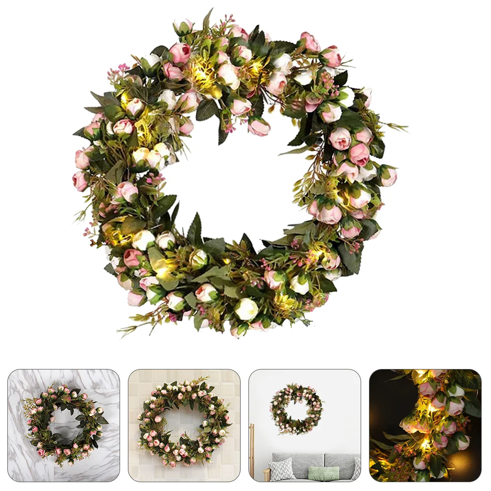 Bouquet Lighted Rose Garland Artificial Wedding Prop Outdoor Christmas Decoration