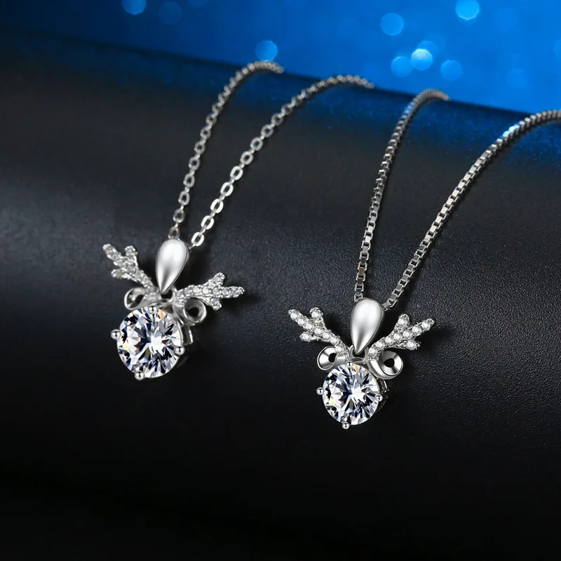 Antler Necklace Pendant Women's 2CT Moissanite PT950 Platinum - Shiny platinum, long-lasting shine, value-preserving jewelry