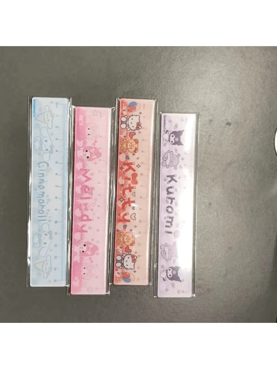 قطعة واحدة من مسطرة الأكريليك مع تصميمات كرتونية لطيفة Hello My Melody Kittyes، Cinnamoroll، Kuromi - أدوات مكتبية مدرسية مرخصة رسميًا #6