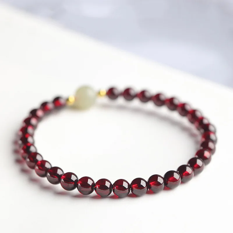 

Garnet Women, Jewelry, Single Circle Bracelet, Hetian Jade