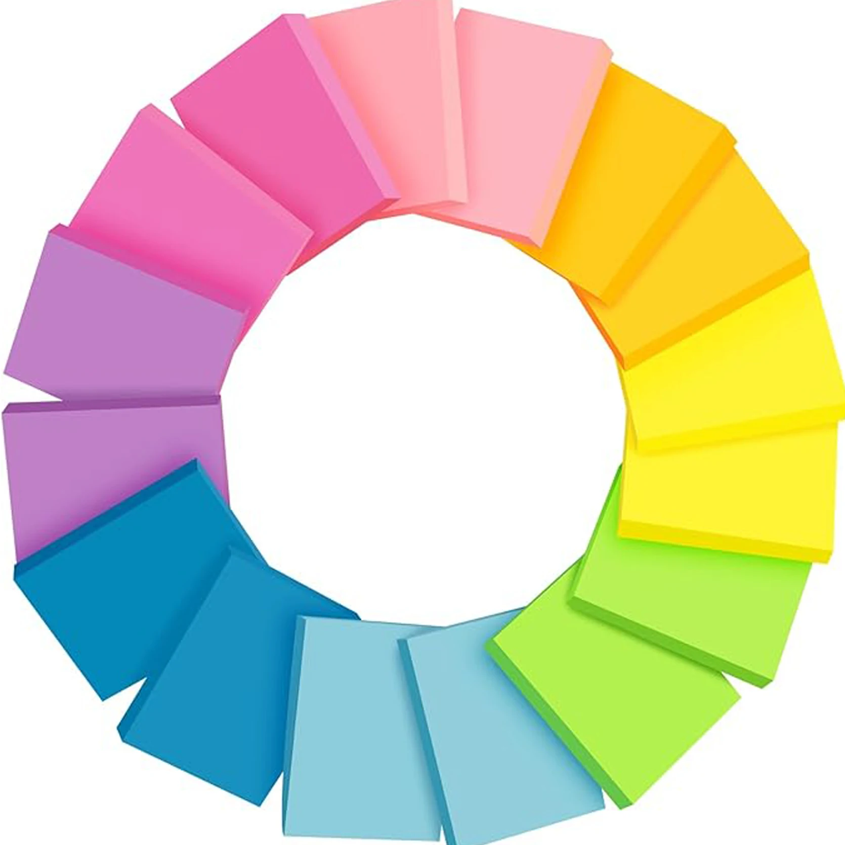 8/16 Packungen Neon-Haftnotizen, 38x50mm Selbstklebende Notizblöcke, Schulbedarf für Schüler, Büro- und Haushaltsorganisation – Detail 6