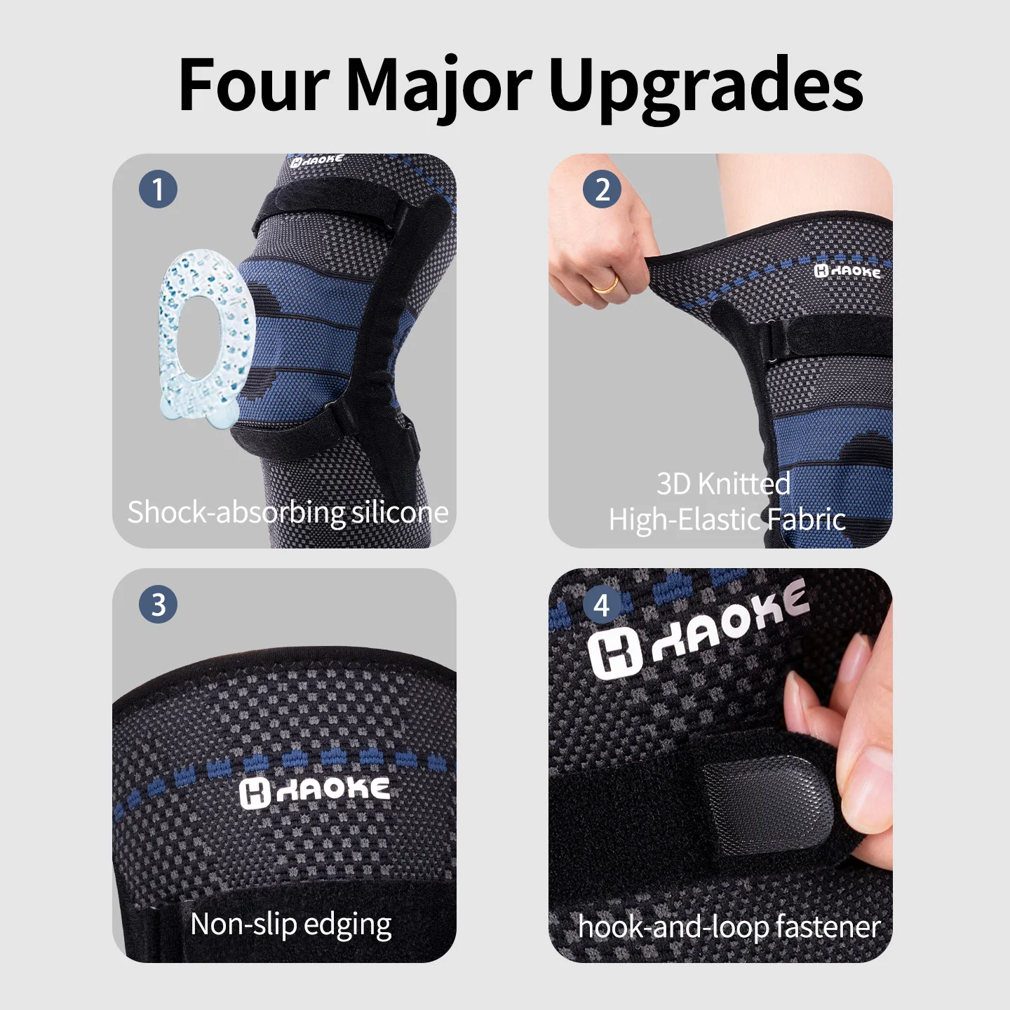 1 Pcs Compression Knee Support Sleeve Elastic Knee Pads Brace Springs Gym Sports Protector Basketball Hiking Leg Guards