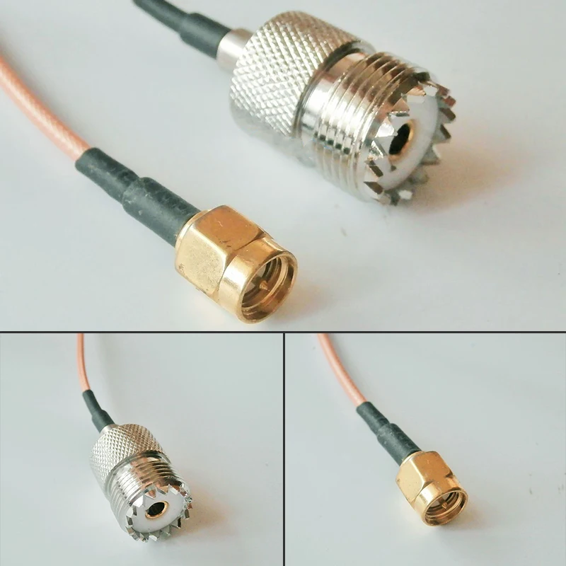 UHF SO239 Female PL259 Male to For SMA Male RG316 15cm Cable Adapter Line for Radio Frequency and Wireless Network Applications
