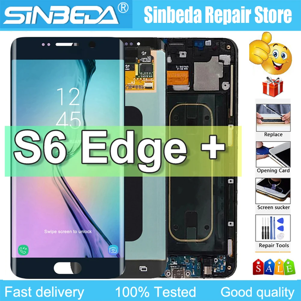 Sinbeda 5.7'' Super AMOLED LCD For Samsung Galaxy S6Edge Plus G928F G928 With Display Touch Screen Digitizer Assembly Replacment