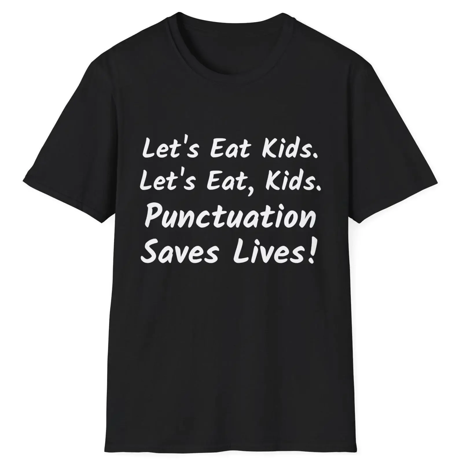Let's Eat Kids Punctuation Saves Lives Funny Grammar T Shirt English Teacher Writer Humor for Nerds vintage Washed streetwear