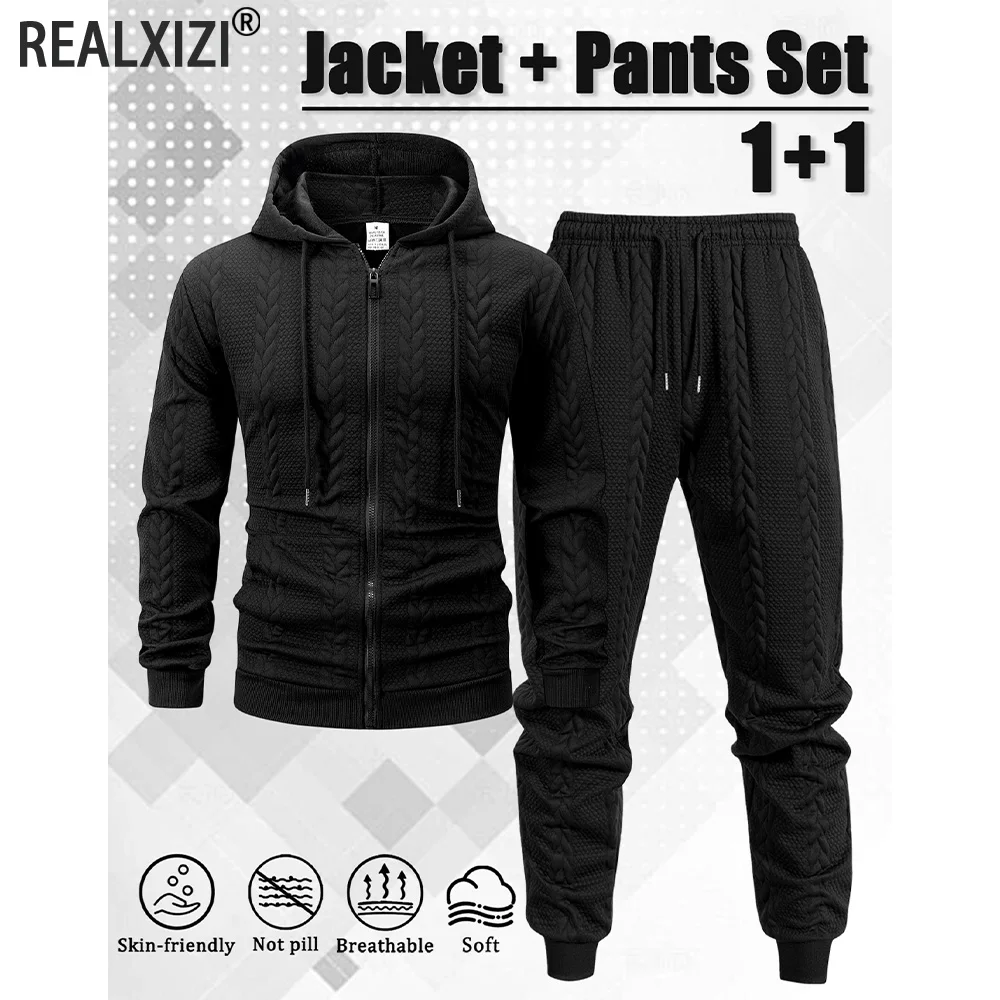 

2026 Fashion Tracksuit For Men Hoodie Fitness Gym Clothing Men Running Set Sportswear Jogger Men'S Tracksuit Winter Suit Sports