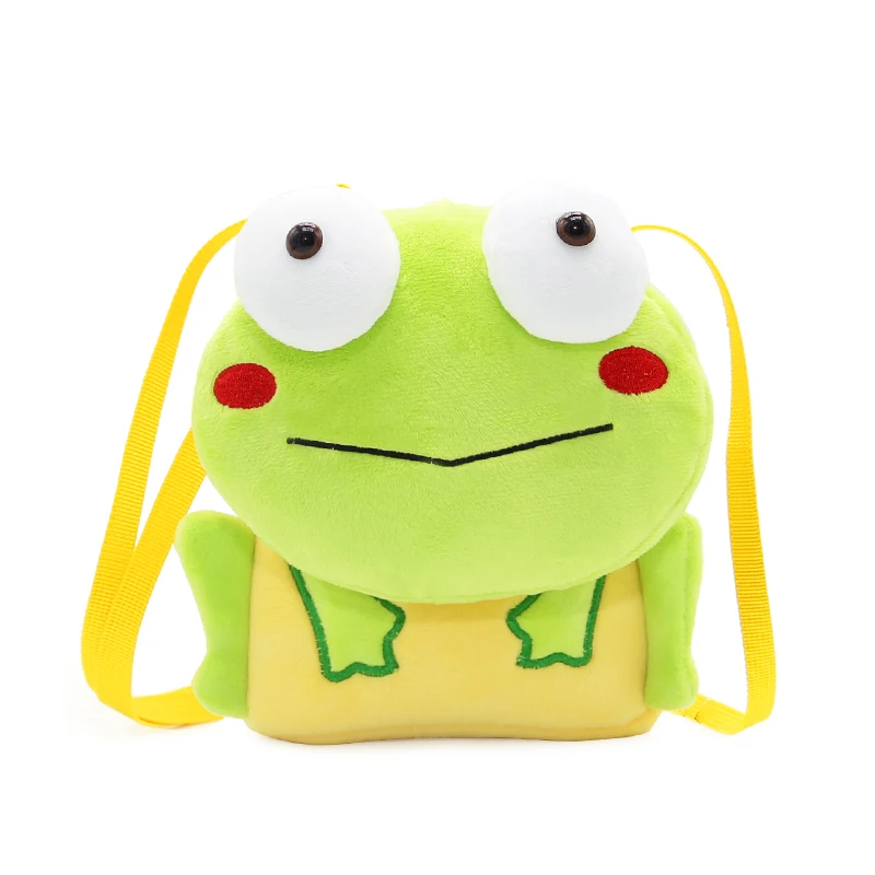 Mini bolsa de rana de dibujos animados, bolsos Kawaii para niños y niñas, bolso cruzado de felpa suave, bolso de mensajero bonito para niños, Bolso pequeño