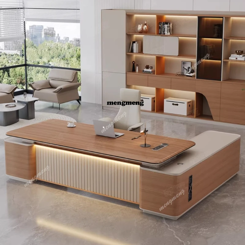 

Boss light luxury high-end desk simple modern leadership office atmosphere high-end desk