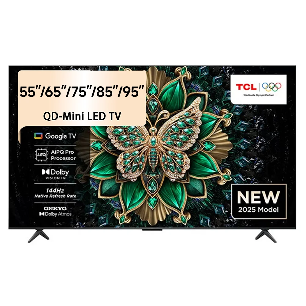 TCL C6K/Q6C 55''/65''/75''/85'' Mini LED 4K TV Smart TV 144HZ Frequenza di Aggiornamento Nativa HDMI 4 USB1 Processore AiPQ Pro Modello 2025