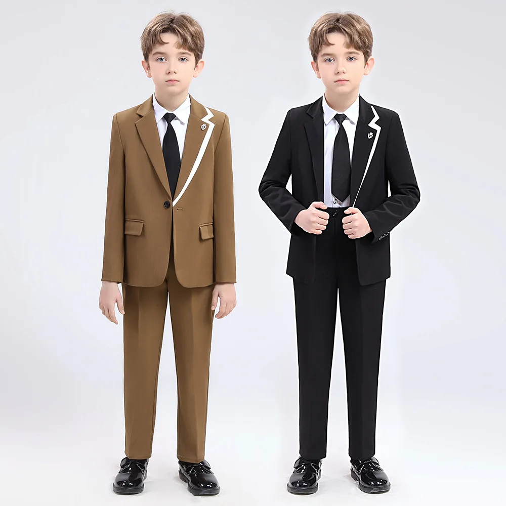 Child formal attire Boys British gentleman style suit Host, piano, performance attire 4 5 6 7 8 9 10 11 12 13 14 15 16 years old