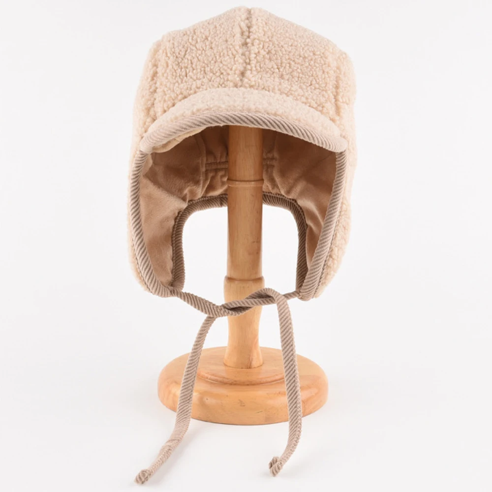 HT4992 Russische Hut Hohe Qualität Lamm Fleece Winter Hut Männer Frauen Dicke Warme Ski Earflap Kappe Männlich Weiblich Schwarz Beige Bomber Hüte – Detail 2