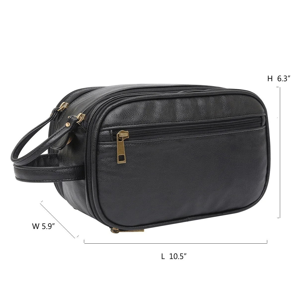 Toiletry Bag for Men, Large Travel Shaving Dopp Kit Water-resistant Bathroom Toiletries Organizer PU Leather Cosmetic Bags