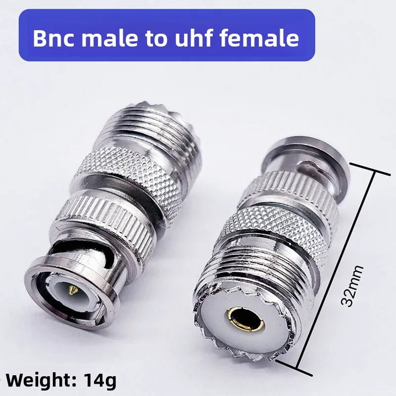1PC BNC Male to SO239 UHF Female Adapter BNC-J to UHF-K All Copper Coaxial RF Connector for Walkie Talkie Antenna Radio 50 Ohm
