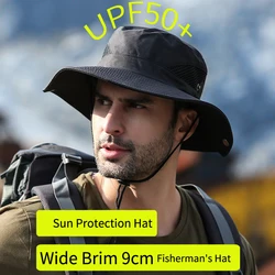 Sombrero de pescador Anti-UV para hombre y mujer, sombrero de pescador de Panamá, protección solar para exteriores, Boonie