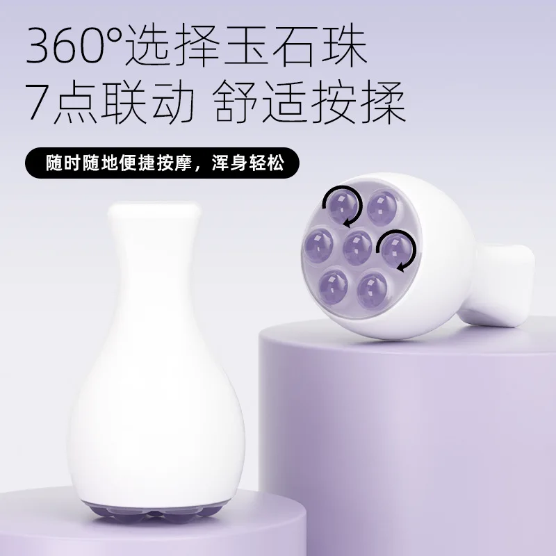 ลูกกลิ้งนวดหน้าคริสตัลแบบผงใหม่ ทำจากหยก สำหรับนวดหน้า คอ และลำตัว ช่วยยกกระชับผิว