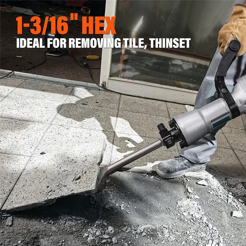

ABBP-1-3/16 Inch Hex Scaling Chisel, 3 X 16 In. Steel Scraping Chisel Tile Removal Bit For Electric Demolition Jack Hammer