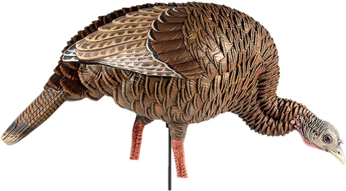 HDR Feeding Hen Turkey Decoy | Durable Realistic Lifelike Standing Hunting Decoy with Carry Bag & Integrated Stake, AVX8