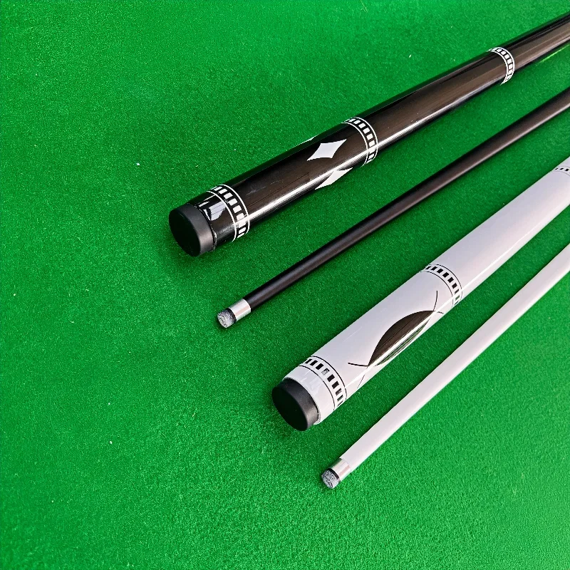 Professional Carbon Fiber Snooker Cue Stick - Sleek, Stylish, and Durable - Black and White Design