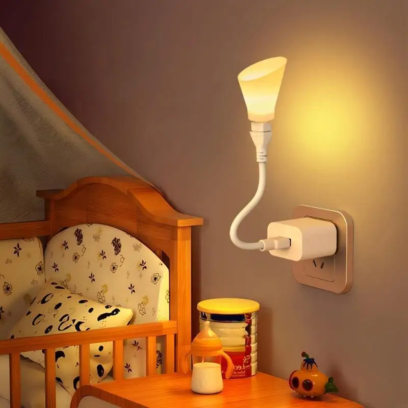 C90F 유연성 목 USB LED 작업 조명 360 조절 가능한 팔 워마 따뜻한/쿨 라이트 모드를위한 수면 동반자