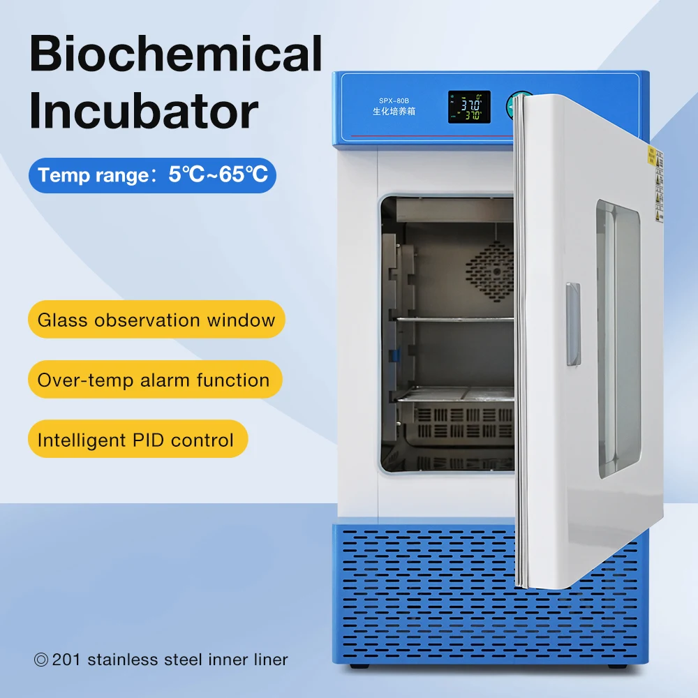 Factory Wholesale Microcomputer Controlled 50L-405L Laboratory Biochemical Incubator 5-85 ° C