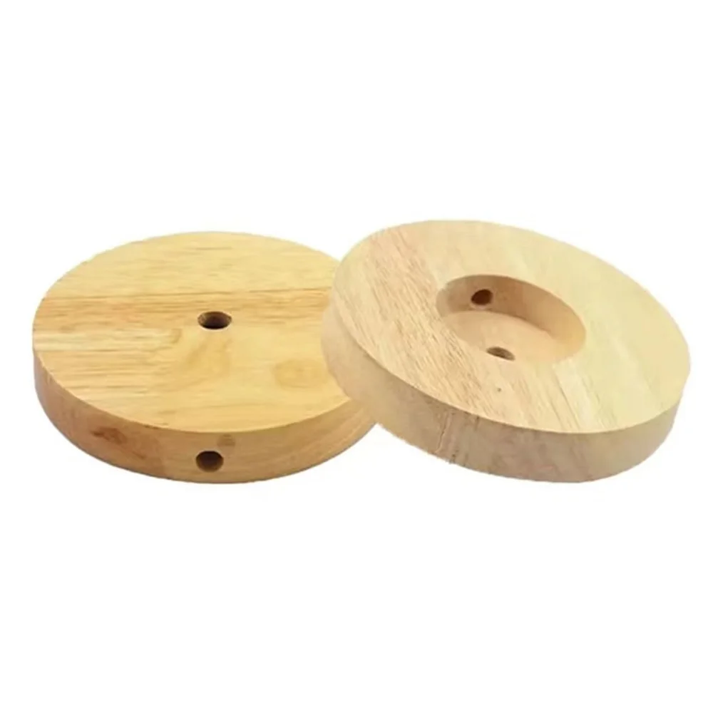 Wood Table Lamp Base, High quality Round 100mm 120mm 150mm Solid Wood Display Lamp Base Light Parts Stand for DIY Table Lamp